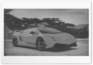 Lamborghini Gallardo WhiteBlack Old Photo Ultra HD Wallpaper for 4K UHD Widescreen Desktop, Lockscreen, Screensaver, TV, Tablet, Smartphone