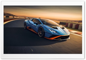 Lamborghini Huracan STO at Sunset Track 4K UHD Wallpaper for Widescreen and UltraWide Desktop, UltraHD TV, Smartphone, Tablet