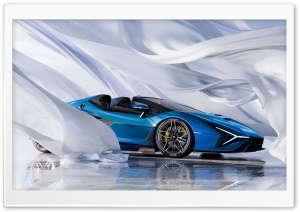 Lamborghini, Roadster, Convertibile, Luxury, Sports Car, 2025, Blue Car 4K UHD Wallpaper for Widescreen and UltraWide Desktop, UltraHD TV, Smartphone, Tablet
