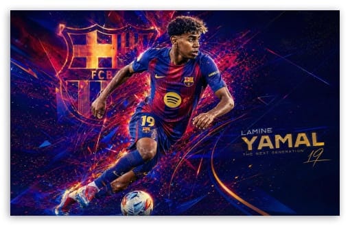 Lamine Yamal Footballer UltraHD Wallpaper for UHD 16:9 ; HD 16:9 ; Widescreen 16:10 ;