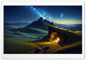 Landscape, Night Sky, Galaxy View Ultra HD Wallpaper for 4K UHD Widescreen desktop, tablet & smartphone
