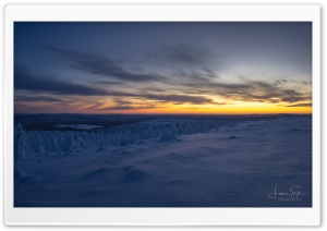 Lapland at Dusk, Winter Landscape Ultra HD Wallpaper for 4K UHD Widescreen Desktop, Lockscreen, Screensaver, TV, Tablet, Smartphone