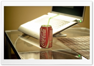 Laptop And Coca Cola Ultra HD Wallpaper for 4K UHD Widescreen desktop, tablet & smartphone