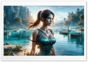 Lara Croft Artwork Ultra HD Wallpaper for 4K UHD Widescreen Desktop, Lockscreen, Screensaver, TV, Tablet, Smartphone