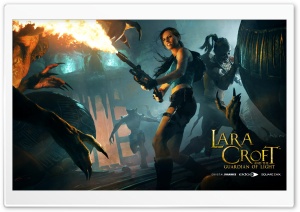 Lara Croft Flamethrower Ultra HD Wallpaper for 4K UHD Widescreen desktop, tablet & smartphone