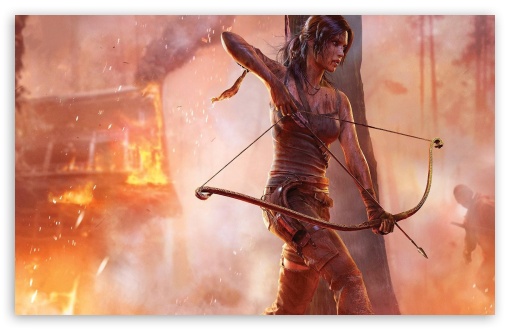 Lara Croft Tomb Raider Fire UltraHD Wallpaper for HD 16:9 ; Widescreen 16:10 5:3 ; Fullscreen 4:3 5:4 3:2 ; Tablet 1:1 ; Mobile 3:4 ;