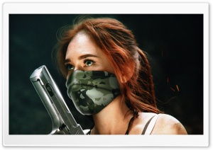 Lara Croft with Mask Ultra HD Wallpaper for 4K UHD Widescreen desktop, tablet & smartphone