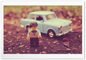 LEGO Figurine, Trabant Miniature Car 4K UHD Wallpaper for Widescreen and UltraWide Desktop, UltraHD TV, Smartphone, Tablet