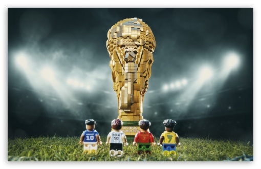 LEGO Ronaldo, Messi, Mbappe and Vini Jr - World Cup UltraHD Wallpaper for UHD 16:9 ; HD 16:9 ; Widescreen 16:10 ; Tablet 1:1 ;
