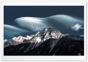 Lenticular Clouds over Mountain Peaks 4K UHD Wallpaper for Widescreen and UltraWide Desktop, UltraHD TV, Smartphone, Tablet