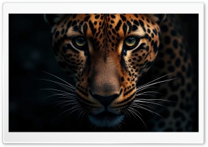 Leopard Portrait in Low Light 4K UHD Wallpaper for Widescreen and UltraWide Desktop, UltraHD TV, Smartphone, Tablet