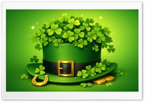 Leprechaun Hat, Shamrock, St Patricks Day 4K UHD Wallpaper for Widescreen and UltraWide Desktop, UltraHD TV, Smartphone, Tablet