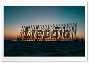 Liepaja beach sign Ultra HD Wallpaper for 4K UHD Widescreen desktop, tablet & smartphone