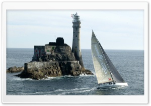 Lighthouse And Sailboat Ultra HD Wallpaper for 4K UHD Widescreen desktop, tablet & smartphone