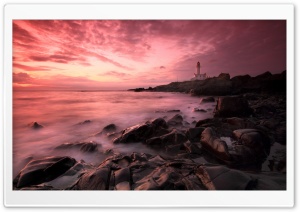 Lighthouse Sunset Ultra HD Wallpaper for 4K UHD Widescreen desktop, tablet & smartphone