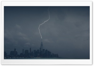 Lightning Strike One World Trade Center Ultra HD Wallpaper for 4K UHD Widescreen desktop, tablet & smartphone