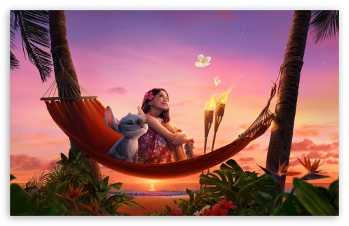 Lilo and Stitch Relaxing in a Hammock, Hawaii UltraHD Wallpaper for UHD 16:9 ; HD 16:9 ; UltraWide 21:9 24:10 32:9 32:10 ; Widescreen 16:10 5:3 ; Fullscreen 4:3 5:4 3:2 ; Tablet 1:1 ; Dual 16:10 5:3 16:9 4:3 5:4 3:2 ;