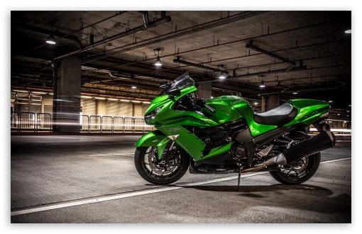 Lime Green Kawasaki Ninja Motorcycle Ultra HD Desktop Background 