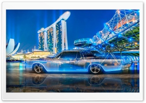 Lincoln Continental Crystal City Night Neon Car 2015 Ultra HD Wallpaper for 4K UHD Widescreen desktop, tablet & smartphone