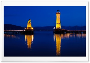 Lindau Lake Night Ultra HD Wallpaper for 4K UHD Widescreen desktop, tablet & smartphone