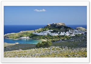 Lindos Village, Rhodes Island, Greece Ultra HD Wallpaper for 4K UHD Widescreen desktop, tablet & smartphone
