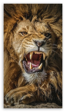 Lion Roar UltraHD Wallpaper for Mobile 9:16 ;