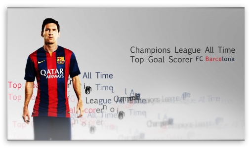 Lionel Messi - All Time Champions League Top Goal Scorer UltraHD Wallpaper for HD 16:9 ;