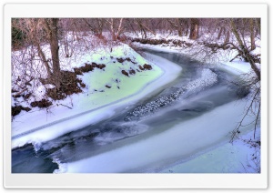 Little Frozen River Ultra HD Wallpaper for 4K UHD Widescreen Desktop, Lockscreen, Screensaver, TV, Tablet, Smartphone