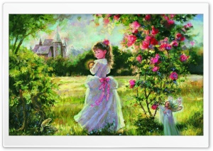 Little Princess Painting Ultra HD Wallpaper for 4K UHD Widescreen desktop, tablet & smartphone