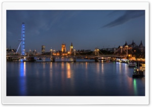 London At Night Panorama Ultra HD Wallpaper for 4K UHD Widescreen desktop, tablet & smartphone