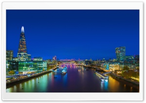 London Cityscape Over the River Thames 4K UHD Wallpaper for Widescreen and UltraWide Desktop, UltraHD TV, Smartphone, Tablet