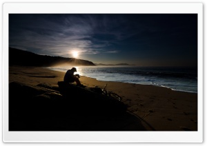 Lone Photographer On The Beach Ultra HD Wallpaper for 4K UHD Widescreen desktop, tablet & smartphone