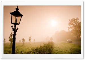 Lonely Lantern In The Fog Ultra HD Wallpaper for 4K UHD Widescreen desktop, tablet & smartphone