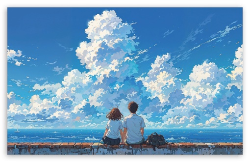 Looking at the Sea, Love, Illustration UltraHD Wallpaper for UHD 16:9 ; HD 16:9 ; UltraWide 21:9 24:10 32:9 32:10 ; Widescreen 16:10 5:3 ; Fullscreen 4:3 5:4 3:2 ; Tablet 1:1 ; Mobile 9:16 9:19.5 9:20 10:16 2:3 3:5 3:4 ; Dual 16:10 5:3 16:9 4:3 5:4 3:2 ;