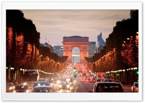 Looking Down The Avenue Des Champs Elysees, From Place De La Concorde, Paris, France Ultra HD Wallpaper for 4K UHD Widescreen desktop, tablet & smartphone