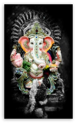 Lord Ganesh UltraHD Wallpaper for Mobile 5:3 - WGA ;