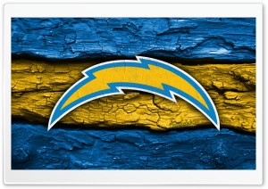 Los Angeles Chargers Wooden Logo 4K UHD Wallpaper for Widescreen and UltraWide Desktop, UltraHD TV, Smartphone, Tablet