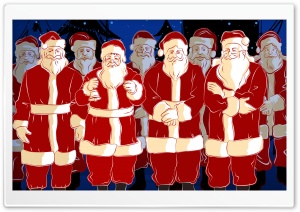 Lots Of Santa Christmas Ultra HD Wallpaper for 4K UHD Widescreen desktop, tablet & smartphone