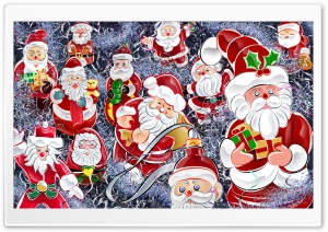 Lots Of Santas Christmas Ultra HD Wallpaper for 4K UHD Widescreen desktop, tablet & smartphone
