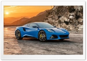 Lotus Emira Seneca Blue Mountain Sunset 4K UHD Wallpaper for Widescreen and UltraWide Desktop, UltraHD TV, Smartphone, Tablet