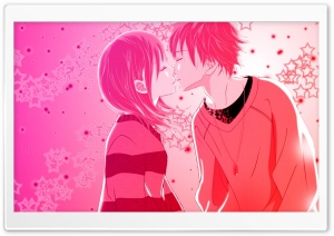 Love Anime Kiss Ultra HD Wallpaper for 4K UHD Widescreen Desktop, Lockscreen, Screensaver, TV, Tablet, Smartphone