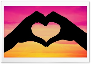Love Heart Hands At Sunset Ultra HD Wallpaper for 4K UHD Widescreen desktop, tablet & smartphone