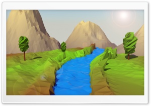 Low Poly Landscape Ultra HD Wallpaper for 4K UHD Widescreen desktop, tablet & smartphone