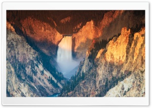 Lower Falls of the Yellowstone River Sunrise Ultra HD Wallpaper for 4K UHD Widescreen desktop, tablet & smartphone