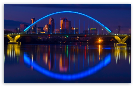 Lowry Avenue Bridge, Mississippi River, Night UltraHD Wallpaper for UHD 16:9 ; HD 16:9 ; UltraWide 21:9 24:10 32:9 32:10 ; Widescreen 16:10 ; Tablet 1:1 ; Mobile 9:16 9:19.5 9:20 9:21 9:22 ; Dual 16:10 16:9 ;