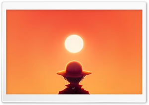 Luffy, One Piece, Orange Sky, Sun 4K UHD Wallpaper for Widescreen and UltraWide Desktop, UltraHD TV, Smartphone, Tablet