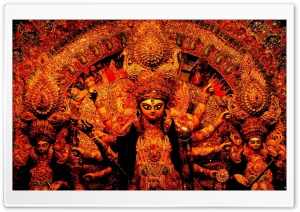 maa Durga 4K UHD Wallpaper for Widescreen and UltraWide Desktop, UltraHD TV, Smartphone, Tablet