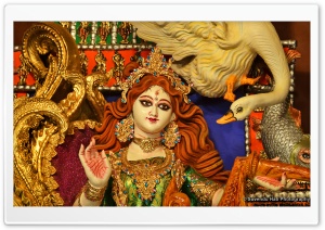 Maa Saraswati_Indian God Ultra HD Wallpaper for 4K UHD Widescreen desktop, tablet & smartphone