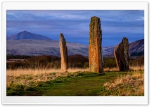 Machrie Moor Standing Stones on the Isle of Arran 4K UHD Wallpaper for Widescreen and UltraWide Desktop, UltraHD TV, Smartphone, Tablet