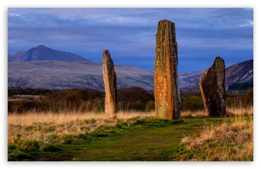 Machrie Moor Standing Stones on the Isle of Arran UltraHD Wallpaper for UHD 16:9 ; HD 16:9 ; UltraWide 21:9 24:10 ; Widescreen 16:10 ; Tablet 1:1 ;